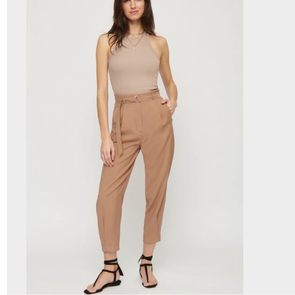 Dynamite belted barrel leg pants